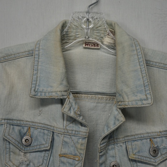 Women's Mudd Distressed Jean Jacket size Medium - Picture 2 of 7